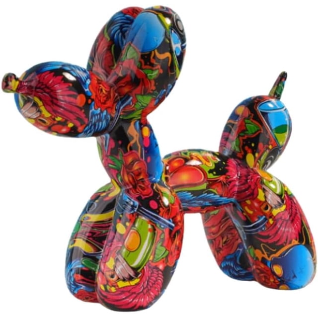 Adorno artístico y divertido con forma de perro con globos de colores vivos: decoración llamativa y divertida para el hogar y la oficina (rosa)