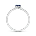 thumbnail image 2 of Angara Natural 0.28 Ct. Blue Sapphire with Diamond Classic Ring in 14K White Gold for Women (Ring Size: 3.5), 2 of 8