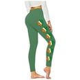 thumbnail image 4 of Irish Flag Shamrock Print High Waisted Trousers for Women Stretchy Leggings Tummy Control Compression Bottoms St. Patrick's Day Outfits, 4 of 6