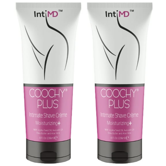 IntiMD COOCHY PLUS Intimate Shave Cream Rash-Free with MOISTURIZING  8oz (2-Pack)