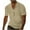 Khaki, variant on Dagugfen Shirts for Men V Neck Stand Collar Button Loose Lightweight Casual Short Sleeve Tee Shirts Fashion