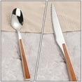 thumbnail image 4 of 1 juego de tenedor y cuchara de acero inoxidable, juego de vajilla con mango de madera, tenedor y cuchara, cortador de cena., 4 of 6