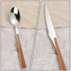 thumbnail image 4 of 1 juego de tenedor y cuchara de acero inoxidable, juego de vajilla con mango de madera, tenedor y cuchara, cortador de cena., 4 of 6