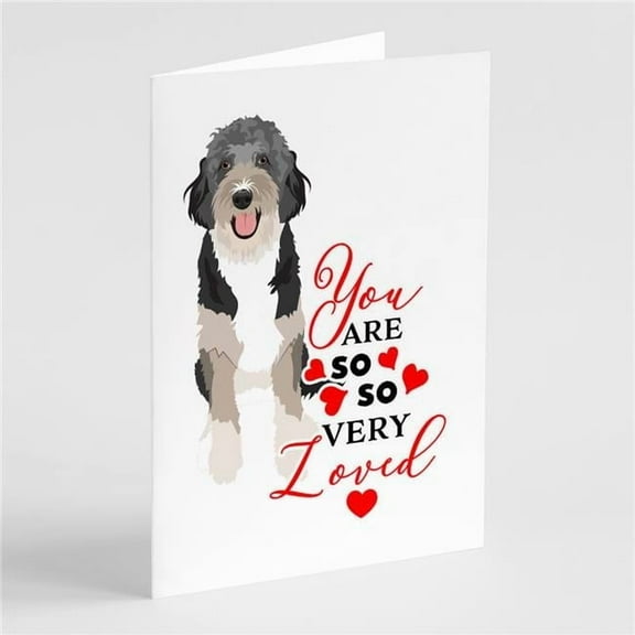 Doodle Black Tricolor #1 so Loved Greeting Cards and Envelopes Pack of 8 7 in x 5 in