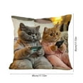 thumbnail image 3 of Cute Animal Cat Throw Pillow Cover Patio Furniture Knitted Design Kitten Family Decorative Cushion Cases Home Décor for Couch Bed Sofa 18x18 Inch, 3 of 6