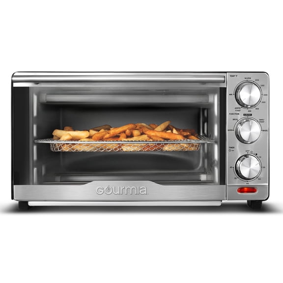 Gourmia Air Fryer Toaster Oven, 6-Slice Capacity, 6-in-1 Manual Controls, Dishwasher-Safe