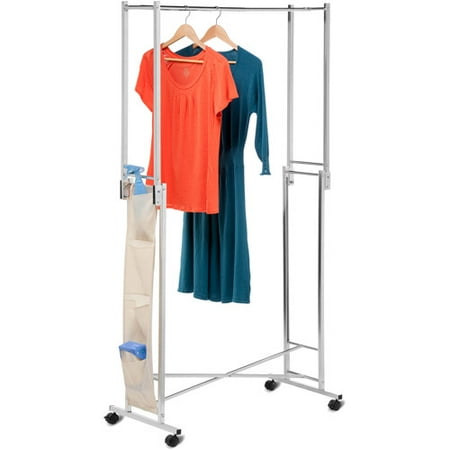 Honey Can Do Steel Double Folding Square Tube Garment Rack, Chrome