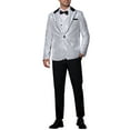thumbnail image 2 of INSPIRE CHIC Men's Peak Lapel Disco Party Tuxedo Sequin Suit Jacket Metallic Sports Coat Blazer, 2 of 5
