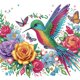 thumbnail image 1 of (SHA078) Serie Colibrí Diamante Parcial Pintura Resina Diamante Con Forma Especial 30*30cm, 1 of 9