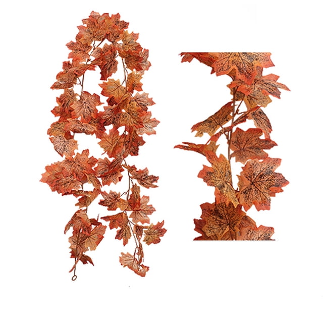 Hbdhejl Fall Decor Festival Simulation Maple Leaf Rattan Decoration Christmas Party Wall Hanging Maple Leaf Rattan
