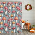 thumbnail image 2 of Shower Curtain 36"W x 72"L Thanksgiving Autumn Watercolor Mushrooms Fabric Shower Curtains Set with Hooks Water Repellent Bathroom Curtains Machine Washable Bathroom Accessories, 2 of 6