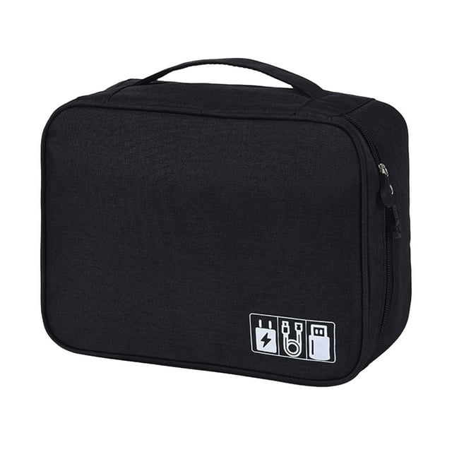 Estuche Organizador De Cables Electrónicos De Viaje Sunnimix Estuche De Almacenamiento USB Negro