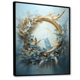 thumbnail image 2 of Designart "Wreathed In Blue And Gold Botanical Melody III" Wreath Floater Framed Canvas Prints, 2 of 5