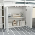 thumbnail image 3 of Twin Size Low Loft Bed with Pulling-Out Desk and Storage Cabinets, Multiple Functions Wooden Loft Bed Frame with Storage Shelves and Drawers for Teens Boys Girls, White, 3 of 8