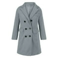thumbnail image 4 of Women's 2025 Mid-Length Wool Blend Coat, Classic Trench Style Fall and Winter Overcoat, Knee-Length Warm Double-Breasted Jacket,Soft Lined Elegant Outerwear for Women,Timeless Casual Long Coat Grey, 4 of 6
