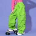 thumbnail image 6 of Girl's Casual Elastic Waist Cargo Pants Multi Pockets Lightweight Cotton Teens Trousers Basketball Teens 3-14 Years, 6 of 7
