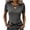Gray, variant on Summer Tops for Women Hollow Out V Neck Short Sleeve Casual Slim Cut Out Eyelet Gothic Party Night Out Club Tee Shirt Black M