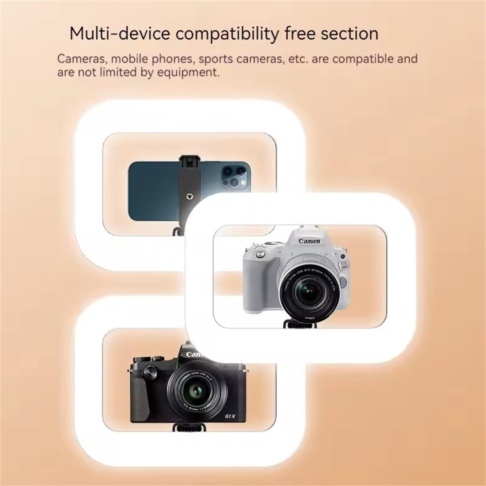 FANGTUOSI Selfie fill Light Photography Lighting Led square Lamp for Video Recording Live Broadcast Mobile fill light with clip