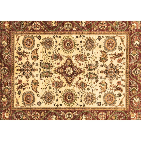 Ahgly Company Indoor Rectangle Abstract Brown Modern Area Rugs, 2' x 4'