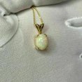 thumbnail image 2 of 2 Ct Oval Cut Fire Opal Solitaire Pendant Necklace 14k Yellow Gold Plated Silver, 2 of 3