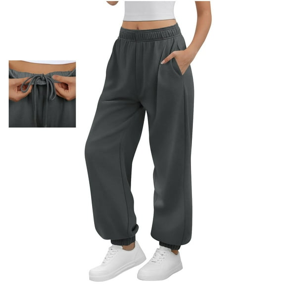 purcolt Womens Fleece Lined Joggers Hidden Drawstring Baggy Sweatpants Workout Hiking Sweat Pants
