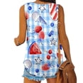 thumbnail image 4 of Wycnly 4th of July Tank Top for Women Lightweight Comfy Independence Day Shirts Tunic Patriotic Vest Summer Balloons Flag Print V-Neck Sleeveless Fashion Blouses Sky Blue m, 4 of 5