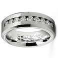 thumbnail image 2 of 1.15 Carats Moissanite Mens Ring Wedding Band 9 Large Channel-Set 8MM, 2 of 7