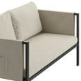 thumbnail image 6 of Emma + Oliver Indoor Outdoor Patio Loveseat Black Steel Framed Lounger with Beige Cushions and 2 Storage Pockets, 6 of 10