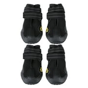 4pcs Winter Pet Dog Puppy Casual Anti-Slip Snow Boots Warm Dog Shoes Size 7 (Black)