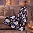 thumbnail image 6 of Cute decorative motif Magic Ghosts Bats Pattern, Playful autumn celebration Scene, Soft Flannel Blanket for Home Library and Reading Nook, Art Lovers autumn celebration Gift, Playful Home Decor, 6 of 9