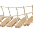 thumbnail image 7 of QLFYUU 40" Wall-mounted Cat Roped Bridge for Indoor Cats  Wooden Steps Beige, 7 of 7