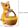 thumbnail image 4 of Puppy Statue with Basket Key Sundries Storage Box Table Dog Resin Home Decoration Statue Outdoor Decor Garden Succulent Flower Pot Yellow, 4 of 5