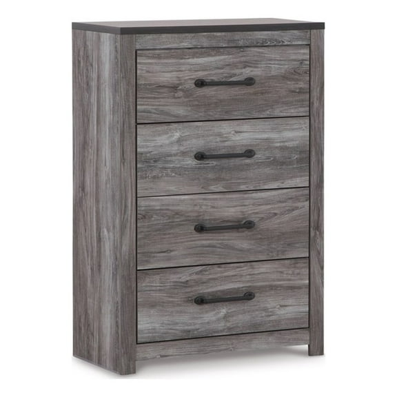 Ashley Furniture Bronyan 4-Drawer Wood Chest in Rustic Charcoal