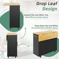 thumbnail image 3 of Sobaniilo Rolling Kitchen Island Cart with Folding Drop Leaf Breakfast Bar, Portable Trolley Island with Large Storage Cabinet, Shelf and Drawer, Black, 3 of 7