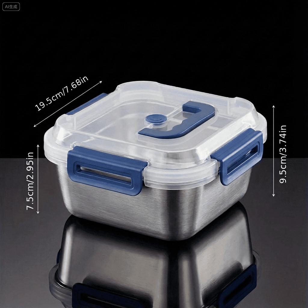 2/4/6/8/10 PCS Extra-Large Stainless Steel Food Storage Containers With Blue Lids - Deep Design, Airtight Seal, Perfect For Refrigerator Organization, Meal Prep, Lunch Boxes & Kitchen Pantry