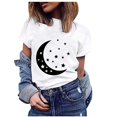 thumbnail image 1 of Fiudx Liquidación de Ofertas Flash Blusa de Manga Corta con Cuello Redondo y Estampado a La Moda para Mujer, 1 of 7
