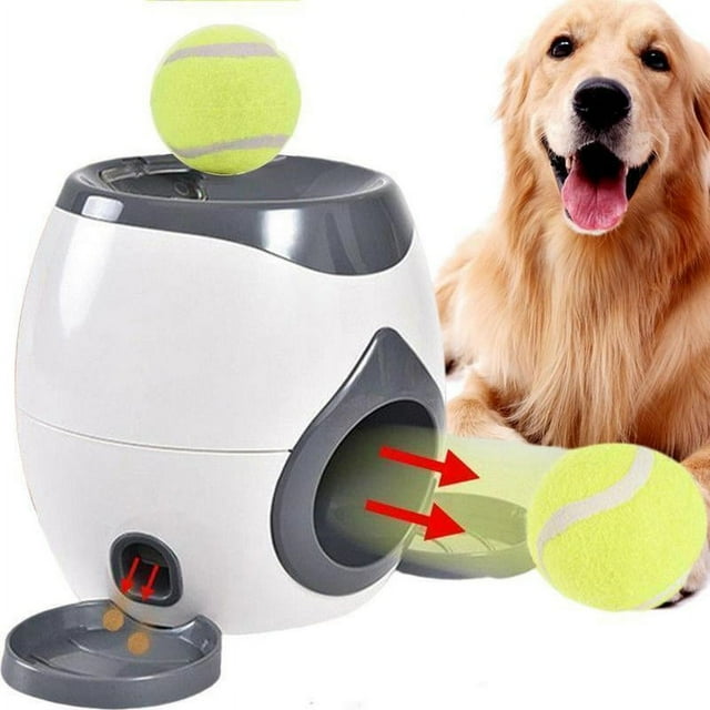 QJUHUNG Nouveau Jeu d'Entraînement pour Chien Lanceur de Balles Automatique Machine de Récompense Interactive Jouet pour Animal