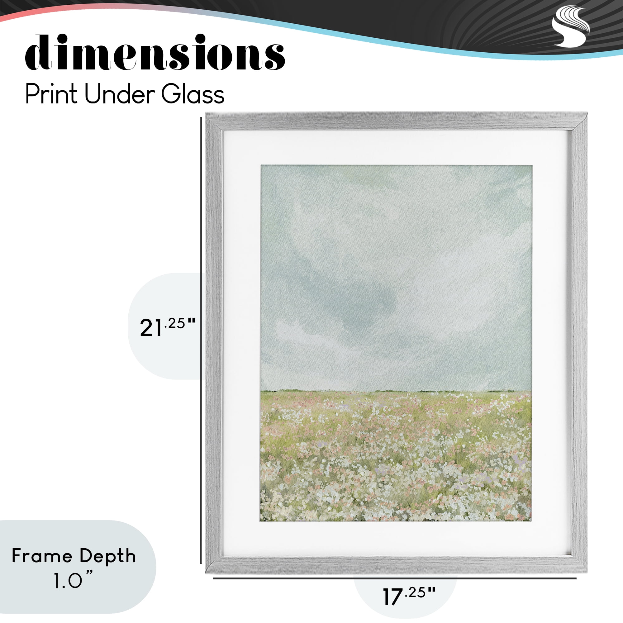 Stupell Industries Budding Field In Spring Gray Framed Print Under Glass, design by Leah Straatsma