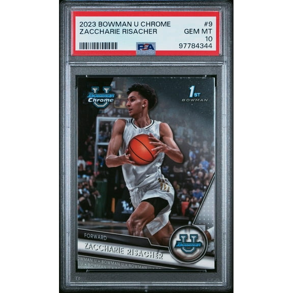 2023 Bowman University Chrome #9 Zaccharie Risacher PSA 10