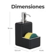 thumbnail image 3 of Dispensador de Jabon de Baño Estilo Moderno con Esponja - Despachador de Jabon Liquido Ideal para Baño o Cocina 250 ml Negro GAON, 3 of 5