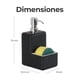 thumbnail image 3 of Dispensador de Jabon de Baño Estilo Moderno con Esponja - Despachador de Jabon Liquido Ideal para Baño o Cocina 250 ml Negro GAON, 3 of 5