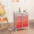 thumbnail image 4 of Costway 20 Drawers Rolling Storage Cart Art Craft Organizer on Wheels Multipurpose Pink Gradient, 4 of 10