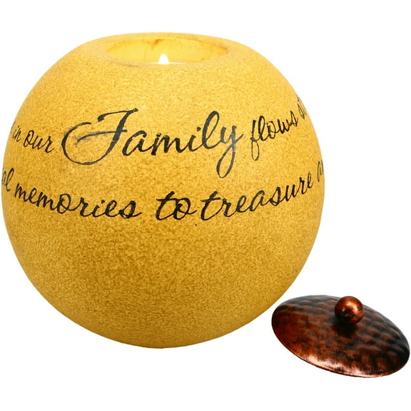Pavilion Gift Company Comfort Candles 5-Inch Round Candle Holder, Family