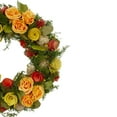 thumbnail image 4 of Northlight 12.5" Unlit Peach/Green Flowers with Moss and Twig Artificial Floral Spring Wreath, 4 of 6