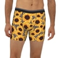 thumbnail image 2 of Cauagu Artistic Zebra Print Sunflower Print Men's Boxer Briefs, Funny & Cute Underwear Elastic Waistband Briefs Ideal Gift for Men,1-Pack, 2 of 7