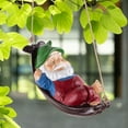 thumbnail image 4 of HAHUT Funny Garden Gnomes Decorations Outdoor Cute Resin Hammock Gnome Hanging Statues Garden Decor Backyard Art (Red), 4 of 10