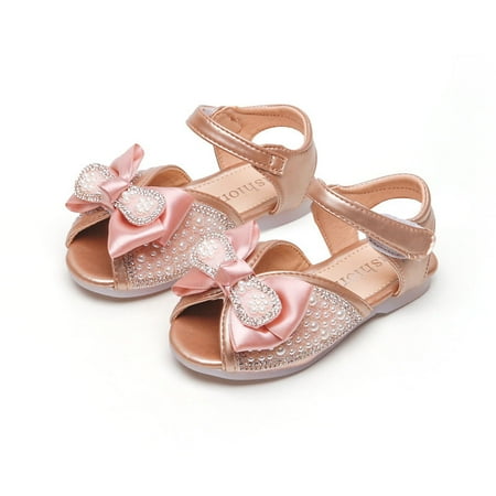 

Hawee Girls Victorian Pearl Ribbon Peep Toes Dress Shoes Sandals JW274 Size 5-13.5