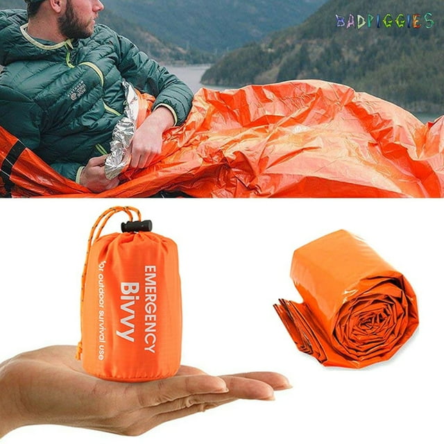 BadPiggies Emergency Sleeping Bag, Lightweight PE Sack Compact Sleeping