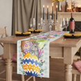 thumbnail image 2 of Table Runners 90 Inches Long Dress Scarves, Vintage Easter Farmhouse Coffee/Dining/Kitchen Table Runner for Living Room, Colorful Floral Eggs Bunny Blue Plaid Rustic 13x90 Inch, 2 of 9