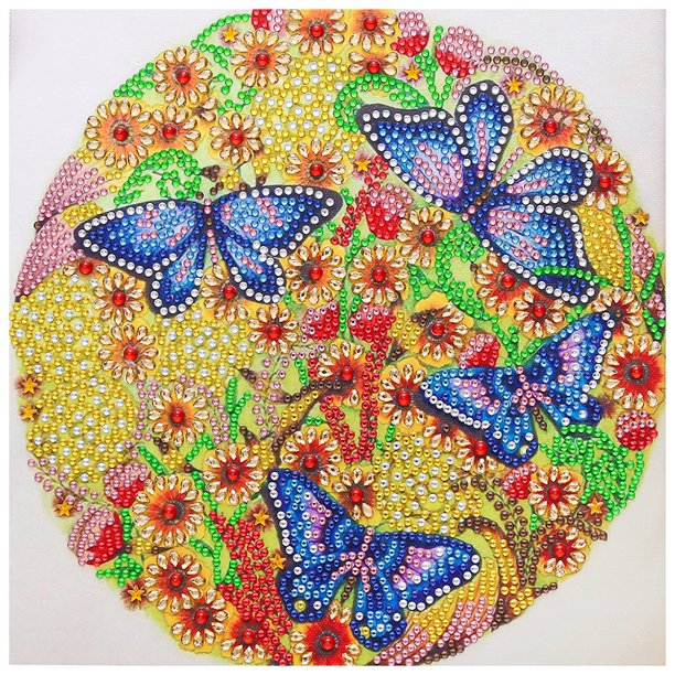 Cuadros Decorativos 30x30cm 5D DIY Parcial Forma especial Taladro Diamante Pintura Mariposa para decoración Likrtyny embutido en tela